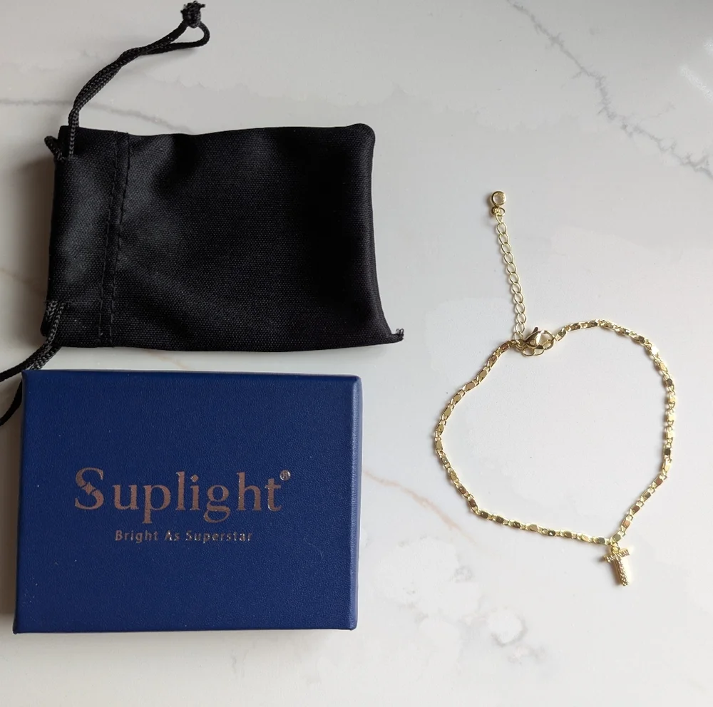 T Letter Gold Anklet